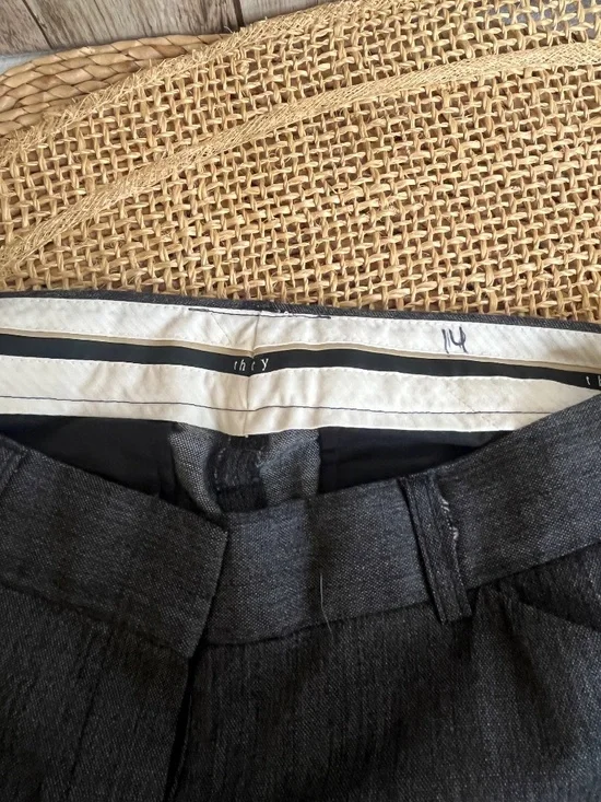 Theory Gray Wide Leg Dress Pants Trouser Size 14 - Picture 7 of 8